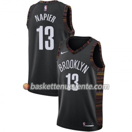 Maillot Basket Brooklyn Nets Shabazz Napier 13 2018-19 Nike City Edition Noir Swingman - Homme